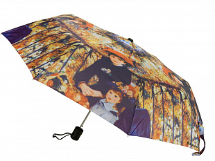 Набор: платок, складной зонт «Ренуар. Терраса», синий/желтый