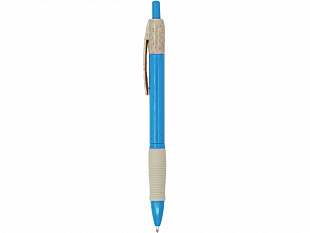 Ручка шариковая HANA из пшеничного волокна, бежевый/голубой