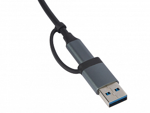 USB-хаб «Link» с коннектором 2-в-1 USB-C и USB-A, 2.0/3.0 (USB-хаб «Link» с коннектором 2-в-1 USB-C и USB-A, 2.0/3.0, серый)