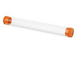 Футляр-туба пластиковый для ручки «Tube 2.0», прозрачный/оранжевый