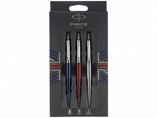 Набор Parker Jotter London Trio: ручка гелевая, ручка шариковая. карандаш (Набор Parker Jotter London Trio: гелевая ручка Red CT + шариковая ручка Blue CT + карандаш Stainless Steel CT)