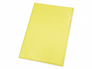 Папка- уголок, для формата А4, плотность 180 мкм, желтый матовый