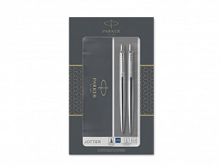 Набор Parker «Jotter Core Stainless Steel CT» ручка шариковая, карандаш механический (Набор «Parker Jotter Core Stainless Steel CT» ручка шариковая, карандаш механический)