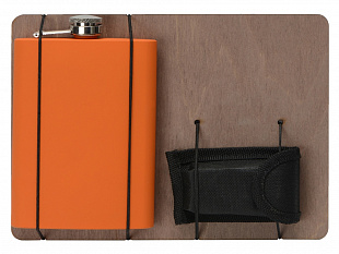 Подарочный набор "Путешественник" с флягой и мультитулом, оранжевый