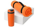 Подарочный набор Cozy с пледом и термокружкой, оранжевый