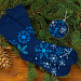 Носки в шаре "Снежинка" женские, синий