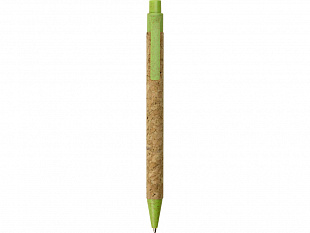 Ручка из пробки и переработанной пшеницы шариковая "Evora", пробка/зеленый