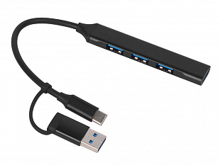 USB-хаб «Link» с коннектором 2-в-1 USB-C и USB-A, 2.0/3.0 (USB-хаб «Link» с коннектором 2-в-1 USB-C и USB-A, 2.0/3.0, серый)