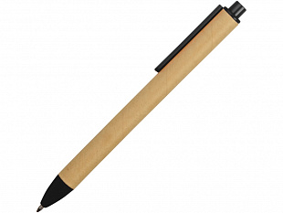 Ручка картонная пластиковая шариковая «Эко 2.0», бежевый/черный
