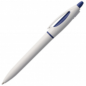 Ручка шариковая S! (Си), белая с темно-синим