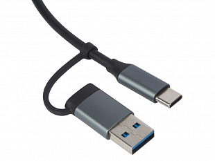 USB-хаб «Link» с коннектором 2-в-1 USB-C и USB-A, 2.0/3.0 (USB-хаб «Link» с коннектором 2-в-1 USB-C и USB-A, 2.0/3.0, серый)