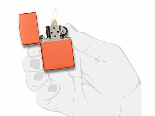 Зажигалка ZIPPO Classic с покрытием Orange Matte (Зажигалка ZIPPO Classic с покрытием Orange Matte, латунь/сталь, оранжевая, матовая, 38x13x57 мм)