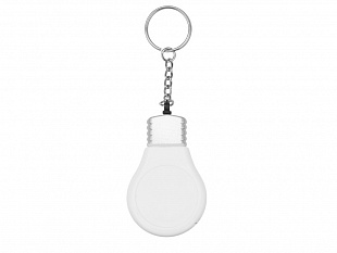 Брелок-рулетка для ключей "Лампочка", белый/серебристый