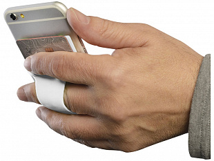 Картхолдер для телефона с отверстием для пальца, белый