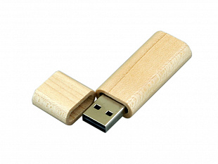 USB 2.0- флешка на 16 Гб эргономичной прямоугольной формы с округленными краями (Флешка эргономичной прямоугольной формы, с округленными краями, дерево, 16 Гб, коричневый)