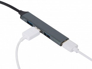 USB-хаб «Link» с коннектором 2-в-1 USB-C и USB-A, 2.0/3.0 (USB-хаб «Link» с коннектором 2-в-1 USB-C и USB-A, 2.0/3.0, серый)