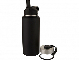 Supra медная спортивная бутылка объемом 1 л с вакуумной изоляцией и 2 крышками, черный