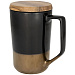 Керамическая кружка Tahoe для чая и кофе с деревянной крышкой, черный