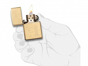 Зажигалка ZIPPO Venetian® с покрытием High Polish Brass (Зажигалка ZIPPO Venetian с покрытием High Polish Brass, латунь/сталь, золотистая, 38x13x57 мм)