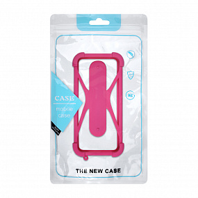 Чехол-бампер универсальный для смартфонов #1, р. 4.5"-6.5", розовый, OLMIO
