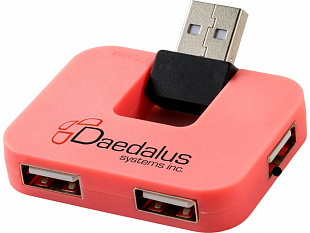 USB Hub "Gaia" на 4 порта, розовый