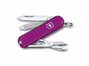 Нож-брелок Classic SD Colors «Tasty Grape», 58 мм, 7 функций (Нож-брелок VICTORINOX Classic SD Colors "Tasty Grape", 58 мм, 7 функций, фиолетовый)