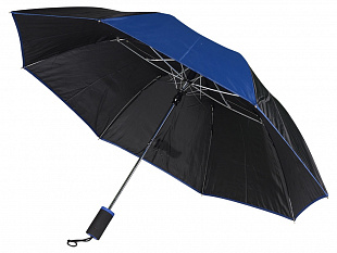 Зонт складной "Логан" полуавтомат, черный/синий