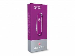 Нож-брелок Classic SD Colors «Tasty Grape», 58 мм, 7 функций (Нож-брелок VICTORINOX Classic SD Colors "Tasty Grape", 58 мм, 7 функций, фиолетовый)