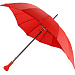 Зонт-трость "I love you" в форме сердца механический, красный