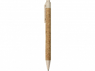 Ручка из пробки и переработанной пшеницы шариковая "Evora", пробка/бежевый