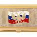Набор Vip-персона: визитница с закладкой для книг с символикой РФ, золотистый