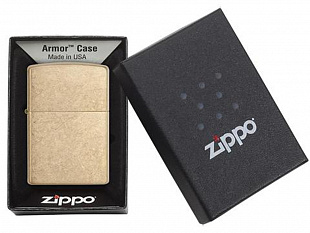 Зажигалка ZIPPO Armor™ с покрытием Brushed Brass (Зажигалка ZIPPO Armor™ с покрытием Brushed Brass, латунь/сталь, золотистая, матовая, 38x13x57 мм)