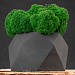 Кашпо бетонное со мхом (бета-антрацит мох зеленый), QRONA