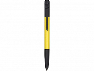 Ручка-стилус пластиковая шариковая многофункциональная (6 функций) «Multy», желтый