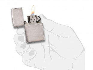 Зажигалка ZIPPO Classic с покрытием Brushed Chrome (Зажигалка ZIPPO Classic с покрытием Brushed Chrome, латунь/сталь, серебристая, матовая, 38x13x57 мм)