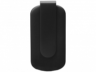 Портативное зарядное устройство "Pin" на 4000 mAh с большой площадью нанесения и клипом для крепления к одежде или сумке, черный