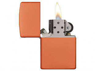 Зажигалка ZIPPO Classic с покрытием Orange Matte (Зажигалка ZIPPO Classic с покрытием Orange Matte, латунь/сталь, оранжевая, матовая, 38x13x57 мм)