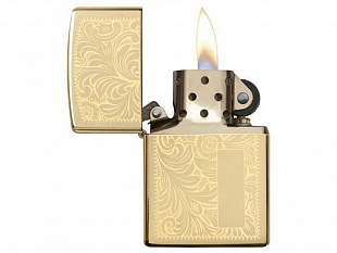 Зажигалка ZIPPO Venetian® с покрытием High Polish Brass (Зажигалка ZIPPO Venetian с покрытием High Polish Brass, латунь/сталь, золотистая, 38x13x57 мм)