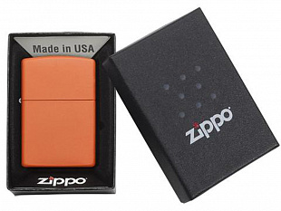 Зажигалка ZIPPO Classic с покрытием Orange Matte (Зажигалка ZIPPO Classic с покрытием Orange Matte, латунь/сталь, оранжевая, матовая, 38x13x57 мм)