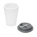 Пластиковый стакан Take away с двойными стенками и крышкой с силиконовым клапаном, 350 мл, белый/серый