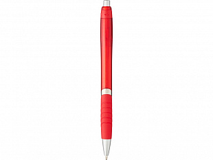 Шариковая полупрозрачная ручка Turbo с резиновой накладкой, красный