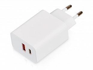 Сетевое зарядное устройство c выходами USB-A и USB-C «Recharger», 10 Вт (Сетевое зарядное устройство c выходами USB-A и USB-C «Recharger», 10 Вт, белый)