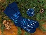 Носки в шаре "Снежинка" женские, синий