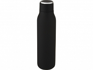 Marka, медная бутылка объемом 600 мл с вакуумной изоляцией и металлической петлей, черный