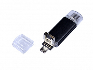 USB 3.0/micro USB/Type-C- флешка на 32 Гб (USB-флешка на 32 Гб c двумя дополнительными разъемами MicroUSB и TypeC, серебро)