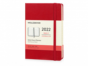 Ежедневник датированный А6 (Pocket) Classic на 2022 г. (Ежедневник Moleskine Classic (2022), Pocket (9х14), красный, твердая обложка)