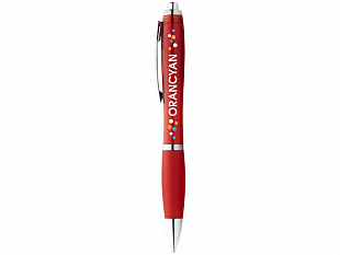 Ручка пластиковая шариковая "Nash", красный, синие чернила