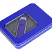 Металлическая коробочка G04 синего цвета с прозрачным окошком