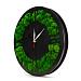 Часы "Римские 1" со мхом настенные, цвет черный малахит, QRONA