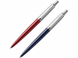 Набор Parker Jotter London: ручка гелевая, ручка шариковая (Набор из 2х ручек : Parker "Jotter London" Parker Jotter Essential, Kensington Red CT и Jotter Essential, Royal Blue CT, стержень: M)